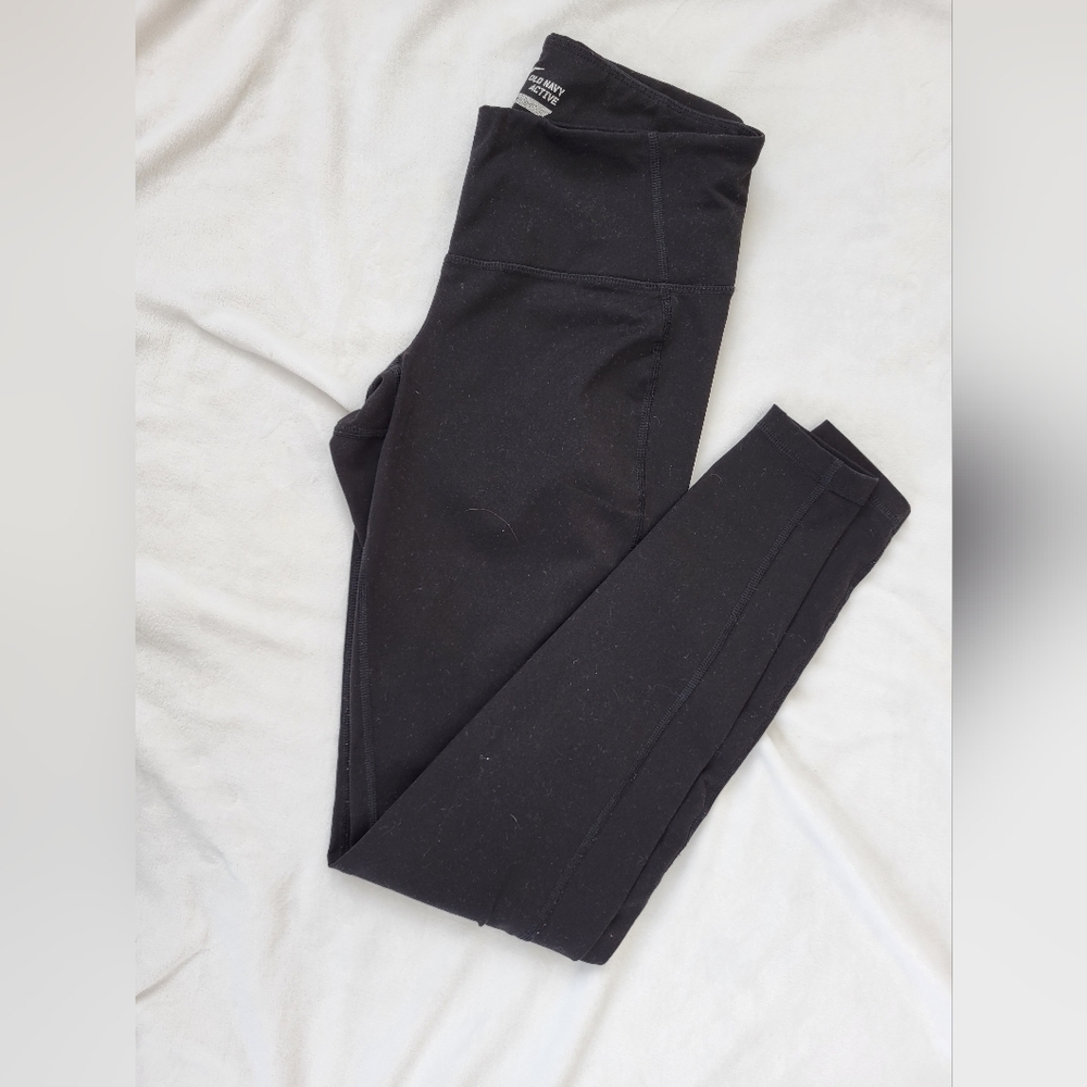 Old Navy Active Go-Dry black legging hidden waist seam pocket S